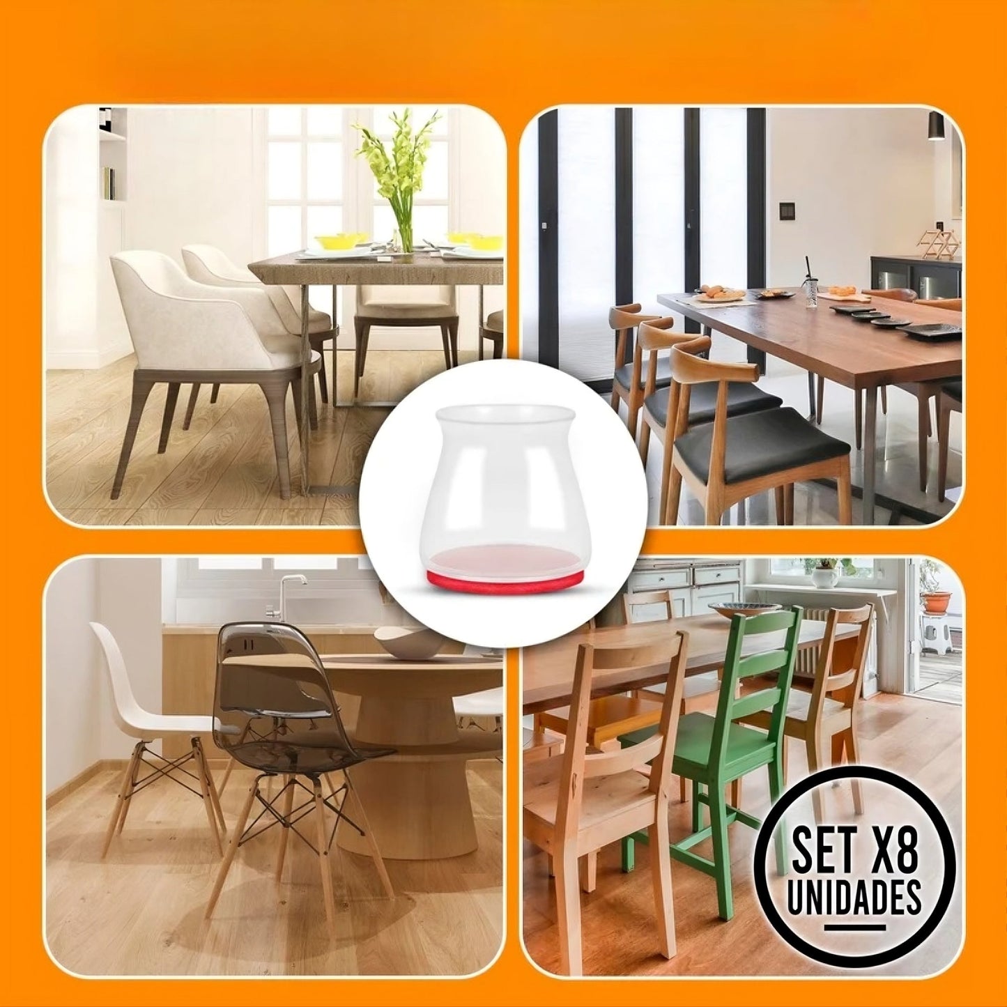 Protectores de Patas para Sillas de Silicona –